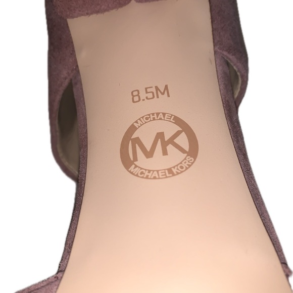 Michael Kors Alana Mauve Blush Pink Mary Jane Block Chunky Heel Pumps Shoes 8.5M - Picture 2 of 13